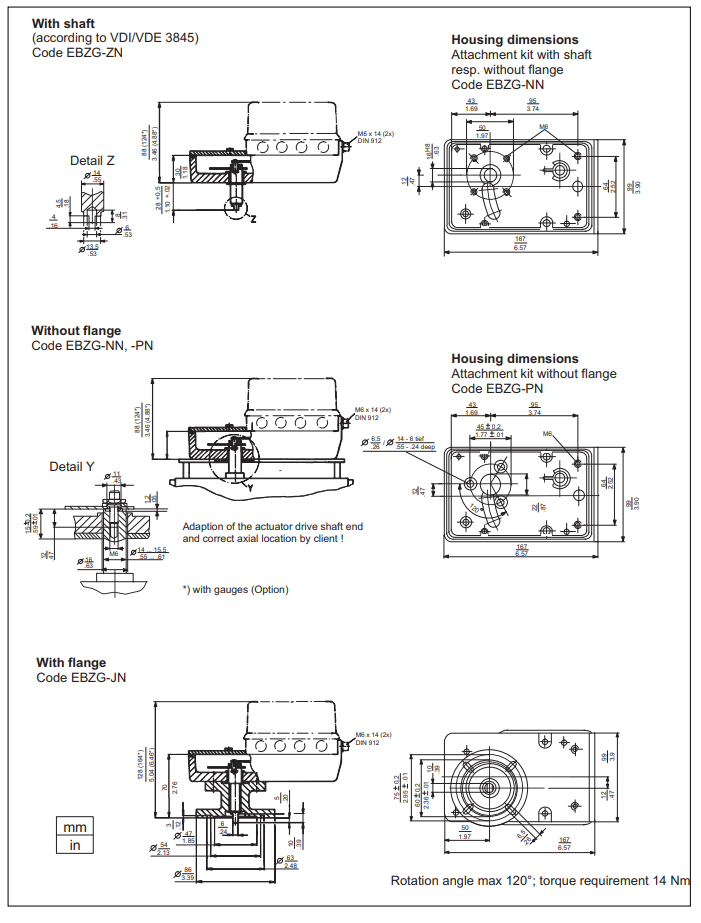 ATTACHMENT KIT FOR ROTARY ACTUATORS